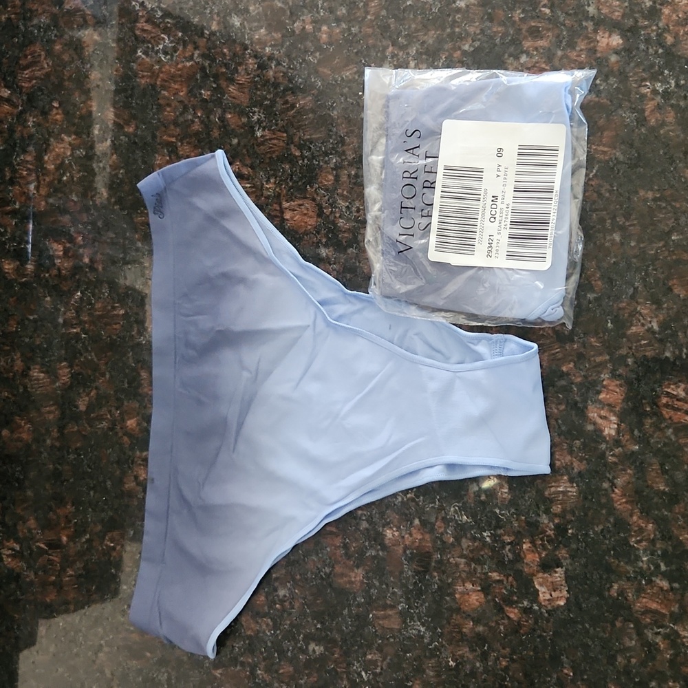 PINK Victoria's Secret Light Blue Seamless Bikini Panty lot of 2